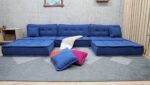 Blue U Shaped Sectional Sofa With Ottoman And Chaise - Image 8