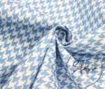 Blue Small Houndstooth Patterned Fabric - Image 3