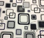 Blue Squares Patterned Fabric - Image 3