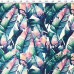 Blue Tropical Banana Leaf Sofa and Curtain Fabric