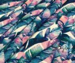 Blue Tropical Banana Leaf Sofa and Curtain Fabric - Image 5