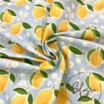 Blue Watercolor Floor Patterned Sofa and Curtain Fabric