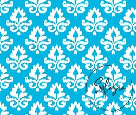 blue-white-damask-patterned-fabric.jpg Blue White Damask Patterned Fabric - Image 1
