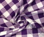 Blueberry Large Gingham Pattern Fabric - Image 3