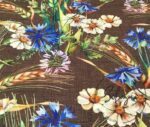 Brown Linen Spikes Patterned Fabric - Image 3