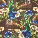 Brown Linen Spikes Patterned Fabric