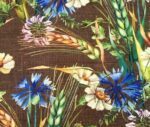 Brown Linen Spikes Patterned Fabric - Image 4