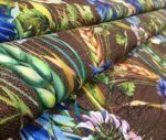 Brown Linen Spikes Patterned Fabric - Image 6