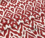Burgundy Ikat Patterned Fabric - Image 3