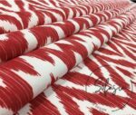 Burgundy Ikat Patterned Fabric