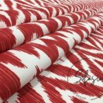 Burgundy Ikat Patterned Fabric