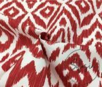 Burgundy Ikat Patterned Fabric - Image 4