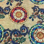 Burlap Backdrop Ethnic Mandala Patterned Fabric