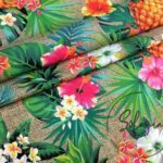 Burlap Backdrop Pineapple Pattern Fabric