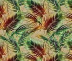 Burlap Background Orange Pointed Leaf Fabric