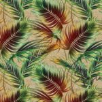 Burlap Background Orange Pointed Leaf Fabric