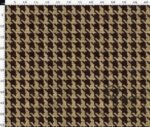 Burlap Ground Brown Large Houndstooth Pattern Fabric