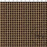 Burlap Ground Brown Small Houndstooth Patterned Fabric