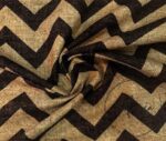 Burlap Ground Brown Zigzag Patterned Fabric - Image 3