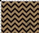 Burlap Ground Brown Zigzag Patterned Fabric