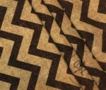 Burlap Ground Brown Zigzag Patterned Fabric - Image 4