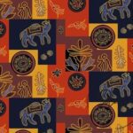 Camel Mandala Patterned Cushion Fabric