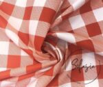 Caramel Large Gingham Patterned Fabric - Image 3