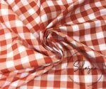 Caramel Small Gingham Patterned Fabric - Image 3