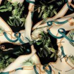 Chain Tropical Leaf Pattern Curtain and Sofa Fabric