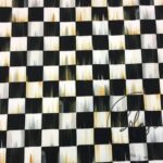 Checkered Fabric with Oil Painting Effect