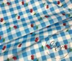 Cherry Gingham Patterned Plaid Fabric - Image 3