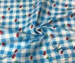 Cherry Gingham Patterned Plaid Fabric