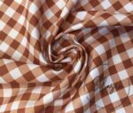 Chocolate Small Gingham Patterned Fabric - Image 3