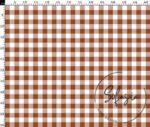 Chocolate Small Gingham Patterned Fabric