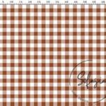 Chocolate Small Gingham Patterned Fabric