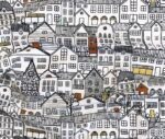 City Pattern Sofa and Curtain Fabric