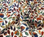 Claret Red Navy Blue Love Ladder Patterned Fabric - Image 3