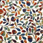 Claret Red Navy Blue Love Ladder Patterned Fabric