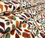 Claret Red Navy Blue Love Ladder Patterned Fabric - Image 8