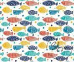 Colorful Fish Pattern Sofa and Curtain Fabric