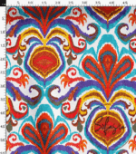 Colorful Ikat Patterned Background Curtain Fabric - Image 3