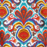 Colorful Ikat Patterned Background Curtain Fabric