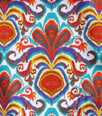 Colorful Ikat Patterned Background Curtain Fabric
