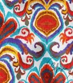 Colorful Ikat Patterned Background Curtain Fabric - Image 4