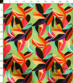 Colorful Leaf Patterned Sofa and Curtain Fabric - Image 3