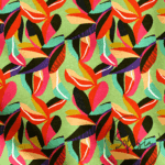 Colorful Leaf Patterned Sofa and Curtain Fabric