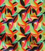 Colorful Leaf Patterned Sofa and Curtain Fabric