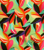 Colorful Leaf Patterned Sofa and Curtain Fabric - Image 4