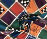 Colorful Oil Painting Squares Patterned Fabric - Image 3