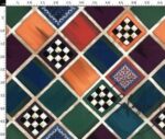 Colorful Oil Painting Squares Patterned Fabric